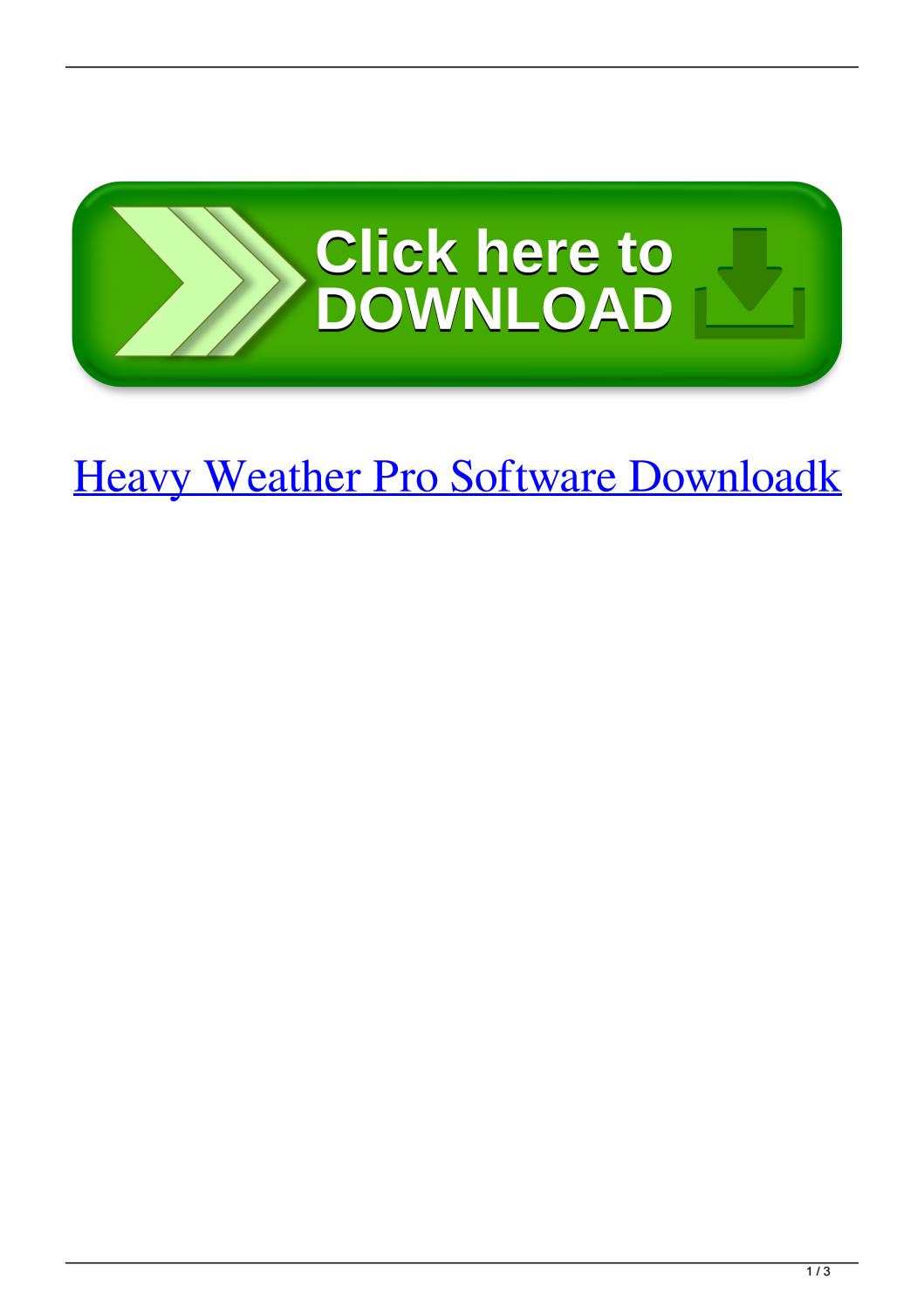 Heavy Weather Pro Software Download